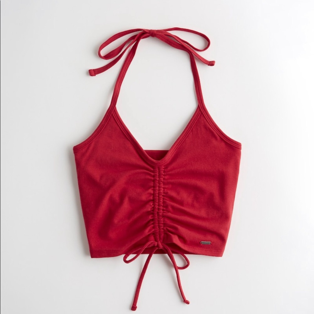 red Hollister cropped top